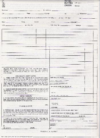 Vehicle Buyers Order Pdf